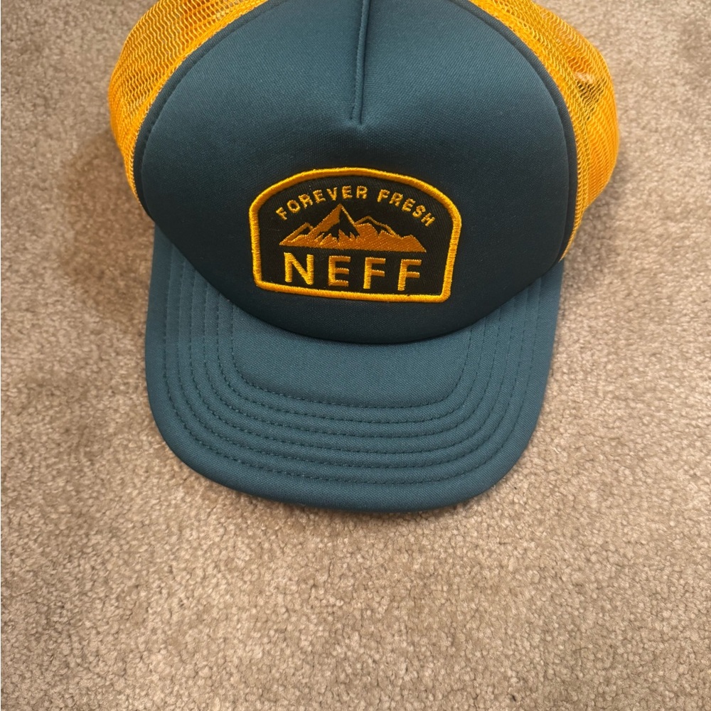 Neff Teal and Orange Trucker Hat